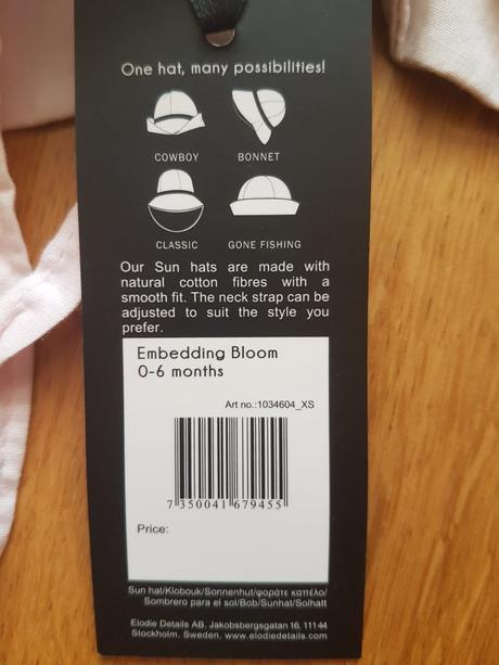 Nenoseny klobucik s uv 30, elodie details,68