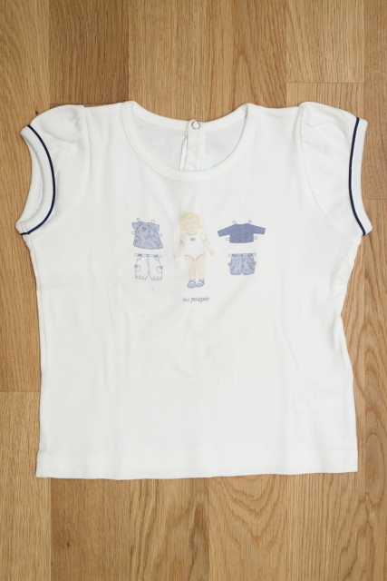 Jacadi - biele tričko s motívom dievčatka, jacadi,80