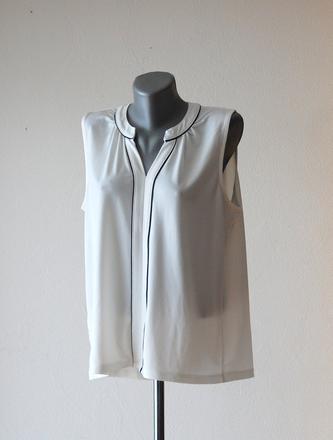 Elegantná biela blúzka h&m s čiernym lemovaním, h&m,l