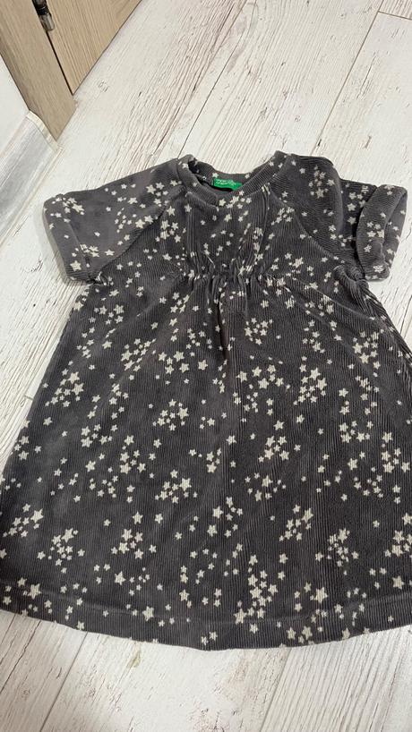 Sivé šaty 92 2ks, benetton,92