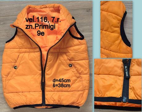 Prešívaná vesta veĺ.116, zn. primigi, primigi,116