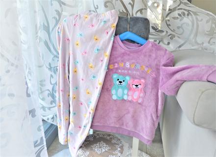 Velúrové teplé pyžamko-140, 140