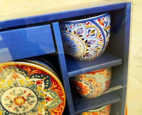 Porcelánová kávová boho súprava mandala, 