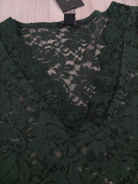Smaragdový čipkovaný top, amisu,38 / m