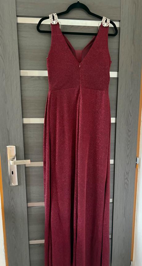 Bordové trblietavé šaty, xl