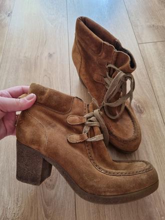 Semišové kožené topànky, 37