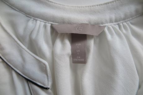 Elegantná biela blúzka h&m s čiernym lemovaním, h&m,l