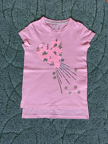 Tričko s preklápacími flitrami veľ. 122 / 128, f&f,122