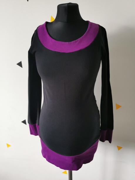 Tehotenské dlhorukávové čierne tričko oasi, s