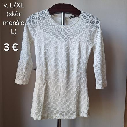 Čipkovaný top s 3/4 rukávmi (menšie l), l