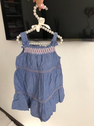 Modré/riflované šaty 80, baby club,80