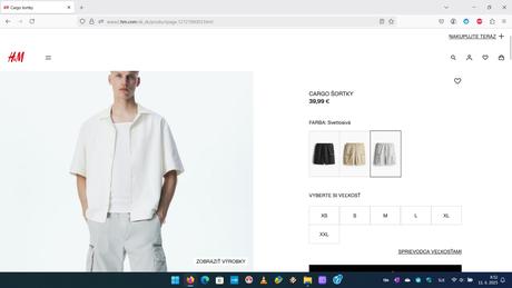 Kraťasy hm svetlosivé, h&m,l