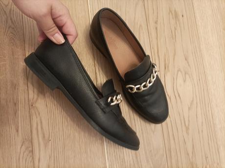 Čierne mokasíny - zlacnené, 38