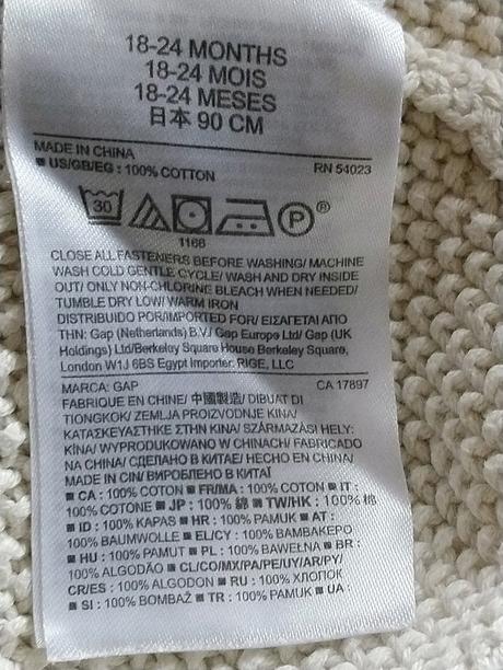 Dievčenský krémový sveter, baby gap, gap,92