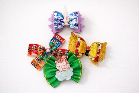 Balíčky mašiel na gumičke/štipce, 