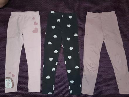 3x zateplené legíny, h&m,134