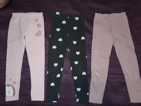 3x zateplené legíny, h&m,134