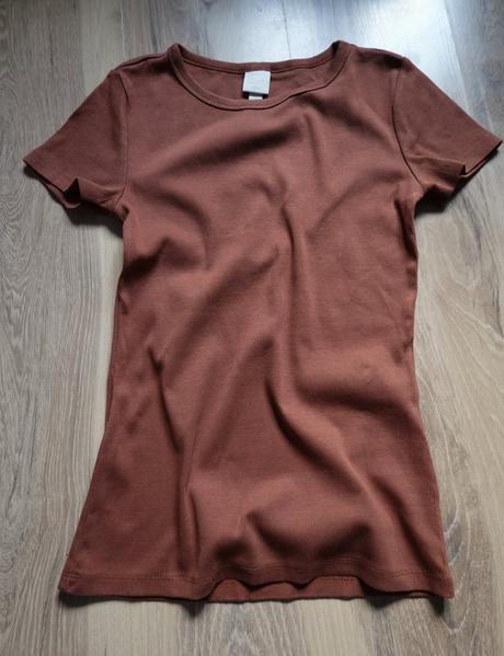 Vrúbkované tričko h&m basic, h&m,s