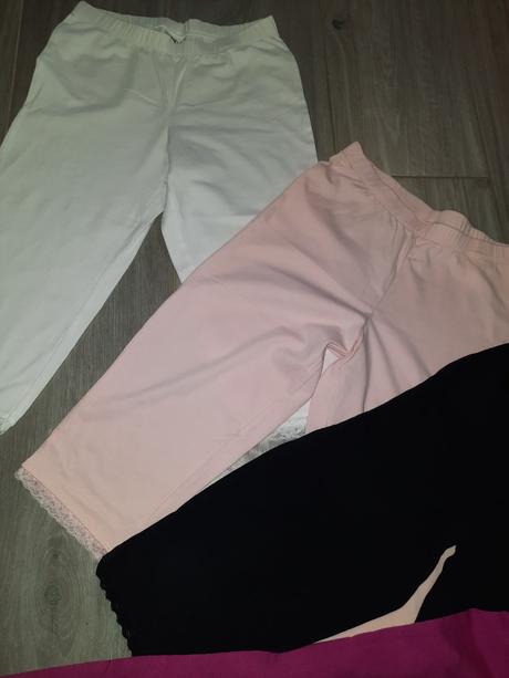 Trojstvrtove leginky 4x bavlnene s cipkou, bonprix,146