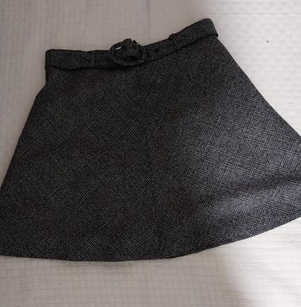 Hnedá károvaná sukňa s opaskom, f&f,m