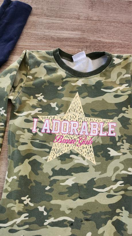 Dlhý pulóver s flitrami+vojenský grátis, 134