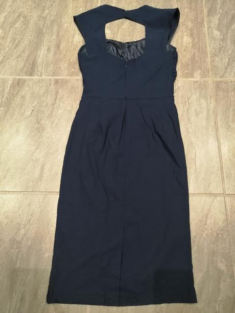 Tmavomodré luxus šaty bellepoque v34,pružné,kvalit, 34