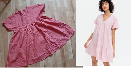 Shein krásne ružové vzdušné šaty, l