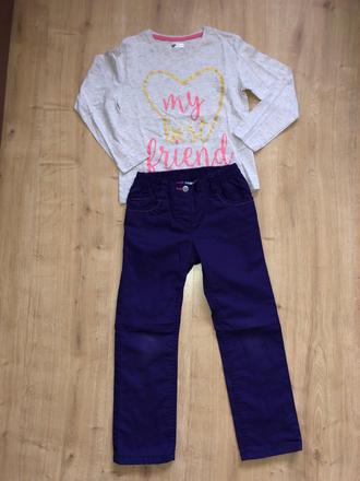 Zateplené nohavice + tričko, lupilu,116