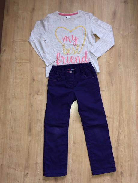 Zateplené nohavice + tričko, lupilu,116