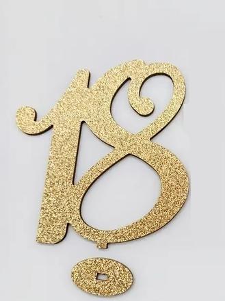 Tortový zápich číslica 18 drevo - skladom, tz-49, 