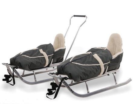 Detské sánky + fusak polohovatelná červené polohov,