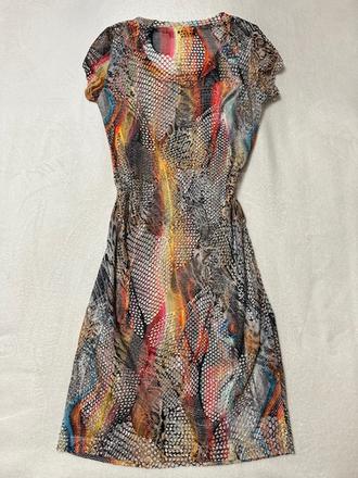 Sieťované elastické farebné šaty, l / m / s