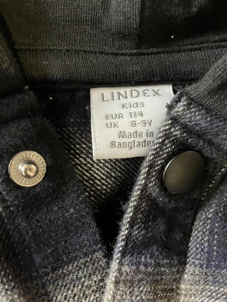 Károvaná košeľa s kapucou lindex, lindex,134