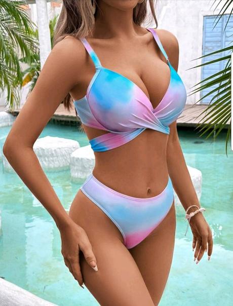 Plavky ombre so šatkou  pusch-up, l / m / s / xl