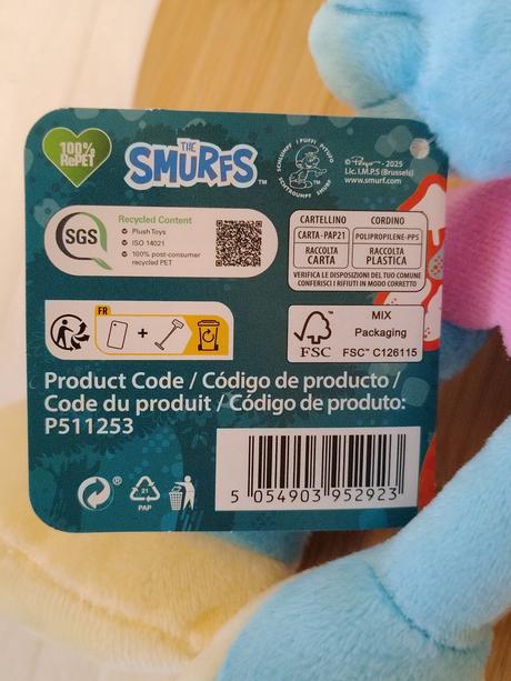 Zberateľský plyšák šmoulinka búrka, smurfs, 34 cm, 