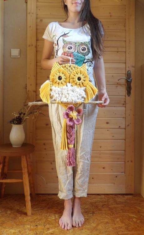 Sovy huňaté s kvetmi/listami, 