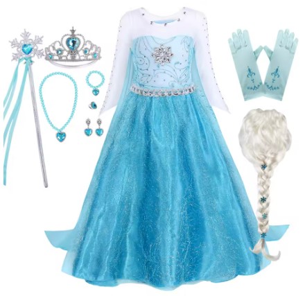 Šaty kostým elza frozen dlhá vlečka rôzne veľkosti, 