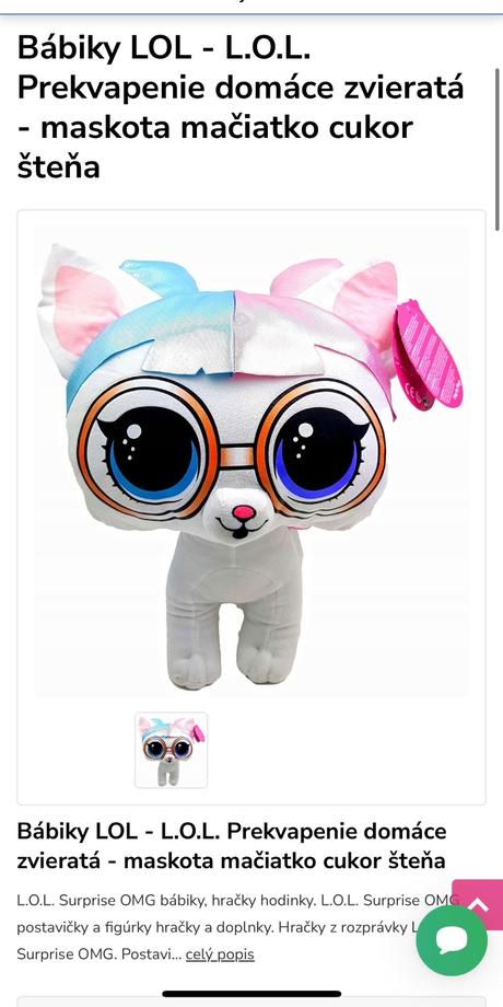 Mga lol surprise pets mačka plyšová - biela, 