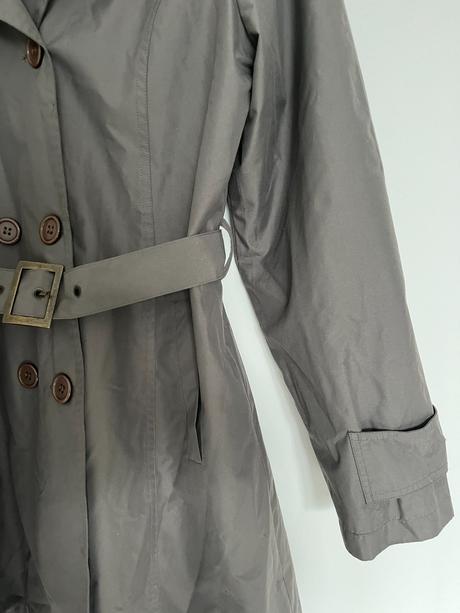 Elegantný basic vintage prechodný jarný trenčkot, l