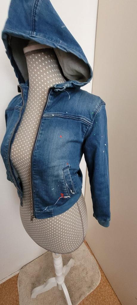 Ručne maľovaná bunda s kapucňou, h&m,122