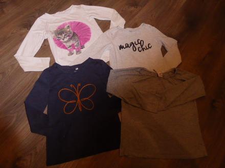 3 tričká s dlhým rukávom, reserved,128