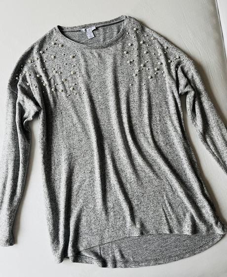 Amisu asymetrický pulover s perličkami vel.s-m, amisu,m
