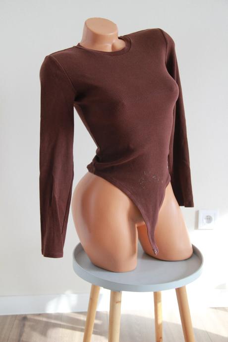 Hnedé bavlnené body tričko, zara m, zara,m