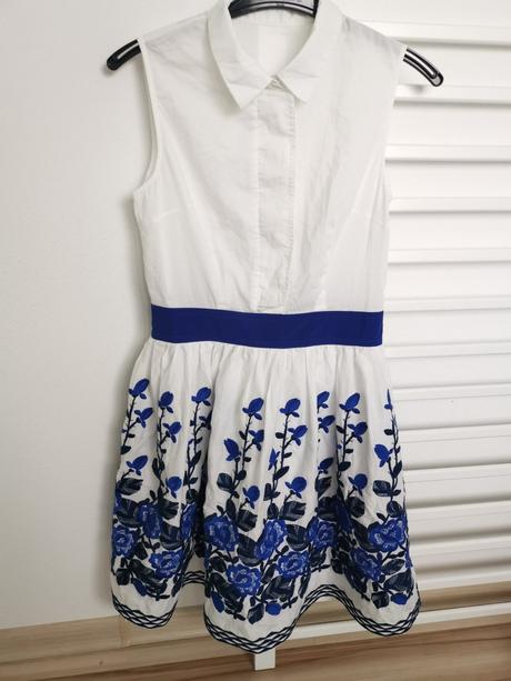 Košeľové šaty s vyšívanou sukňou, m