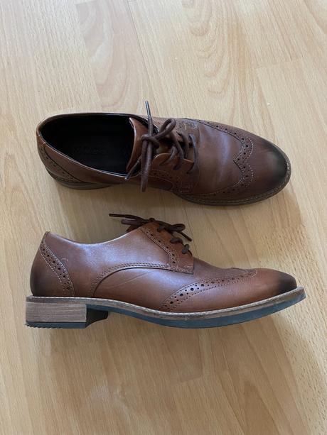 Hnedé kožené topánky ecco, ecco,38