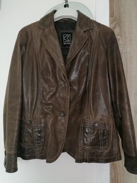 Pravá kožená bunda/sako č. 42, l