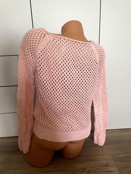 Bavlnený ružový pletený top, s/m, s