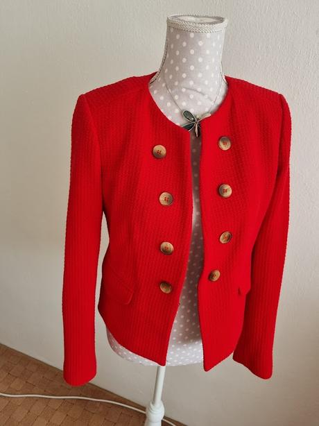 Červené buklé sako orsay 40, orsay,40