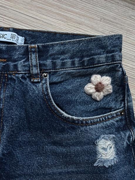 Modre siroke rifle s kvetinkami its basic, 36