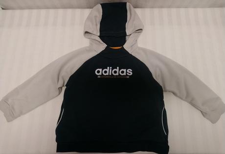 Modro sivá mikina s kapucňou, 104-110 cm, 110